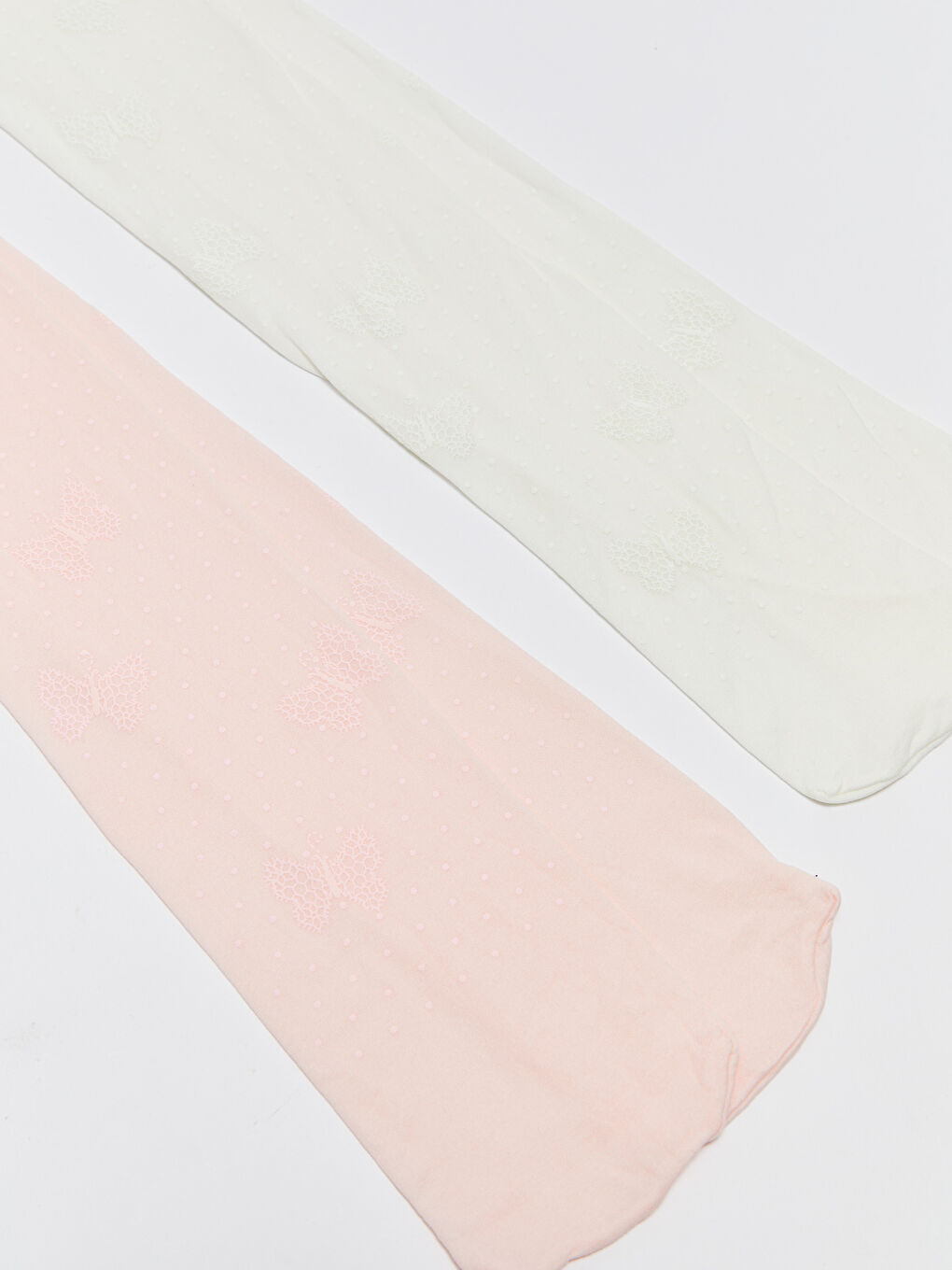 Pembe Desenli Kız Çocuk İnce Külotlu Çorap 2'li-1