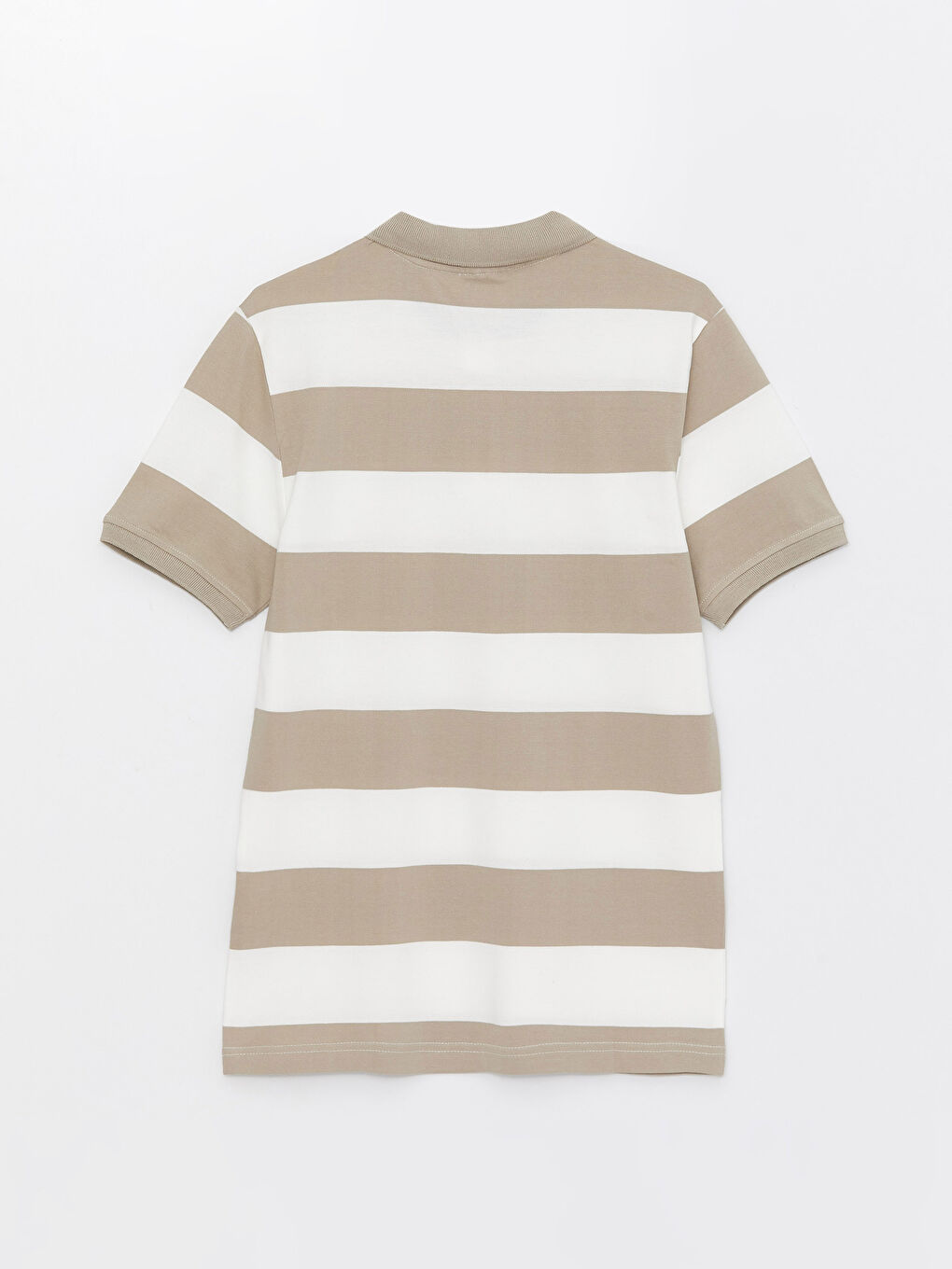 Tricou Polo Guler Înalt Mânecă Scurtă Vărgat Pique pentru Bărbați-6