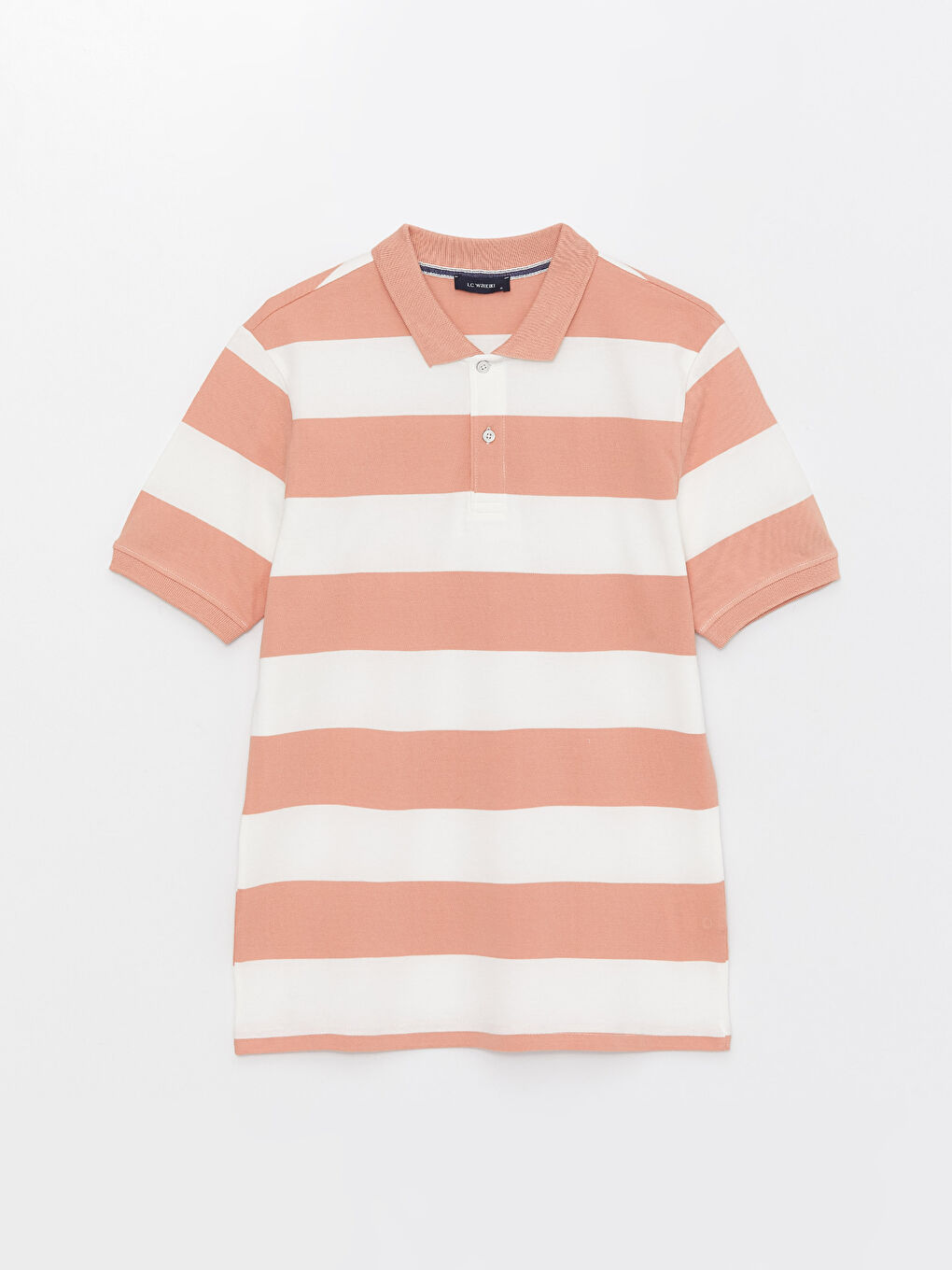 Polo Neck Short Sleeve Striped Pique Men's T-Shirt-5
