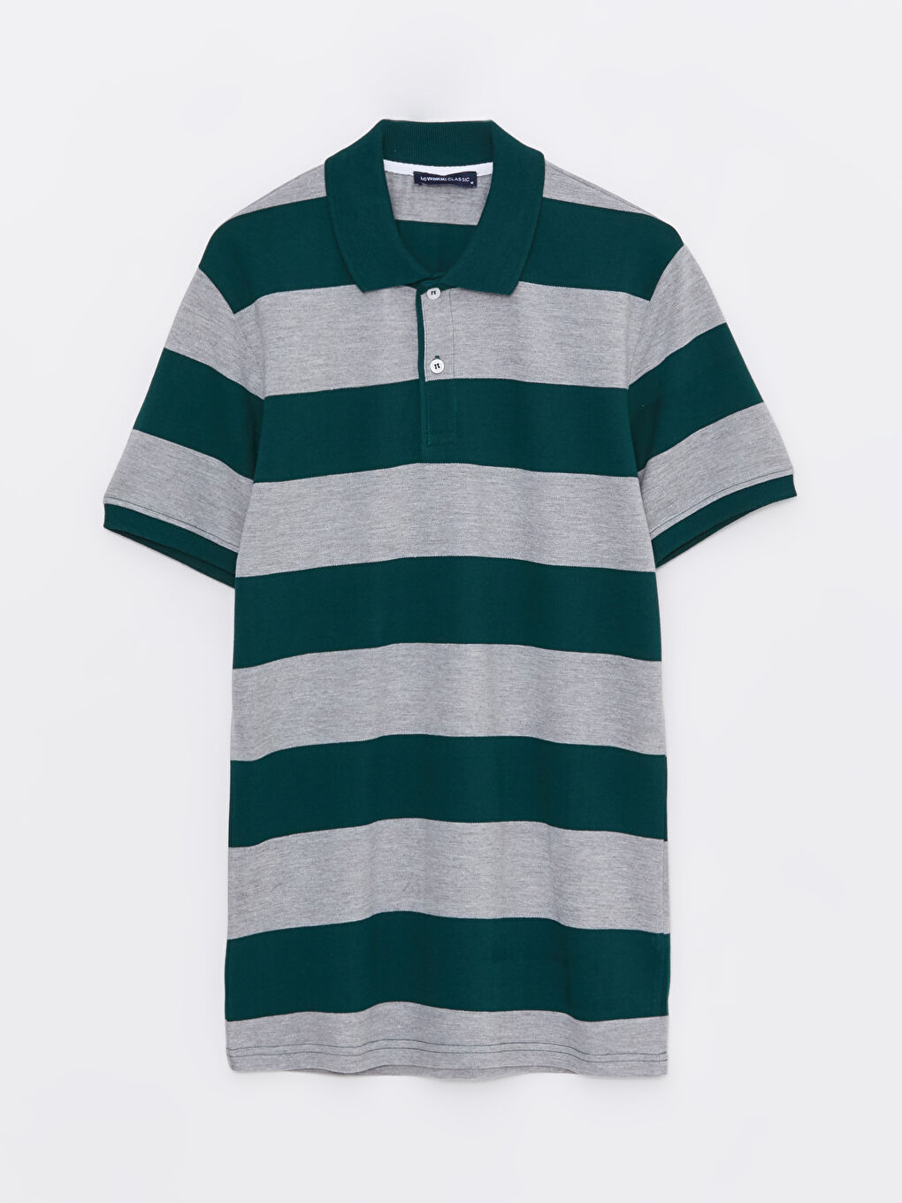 Polo Neck Short Sleeve Striped Pique Men's T-Shirt-5