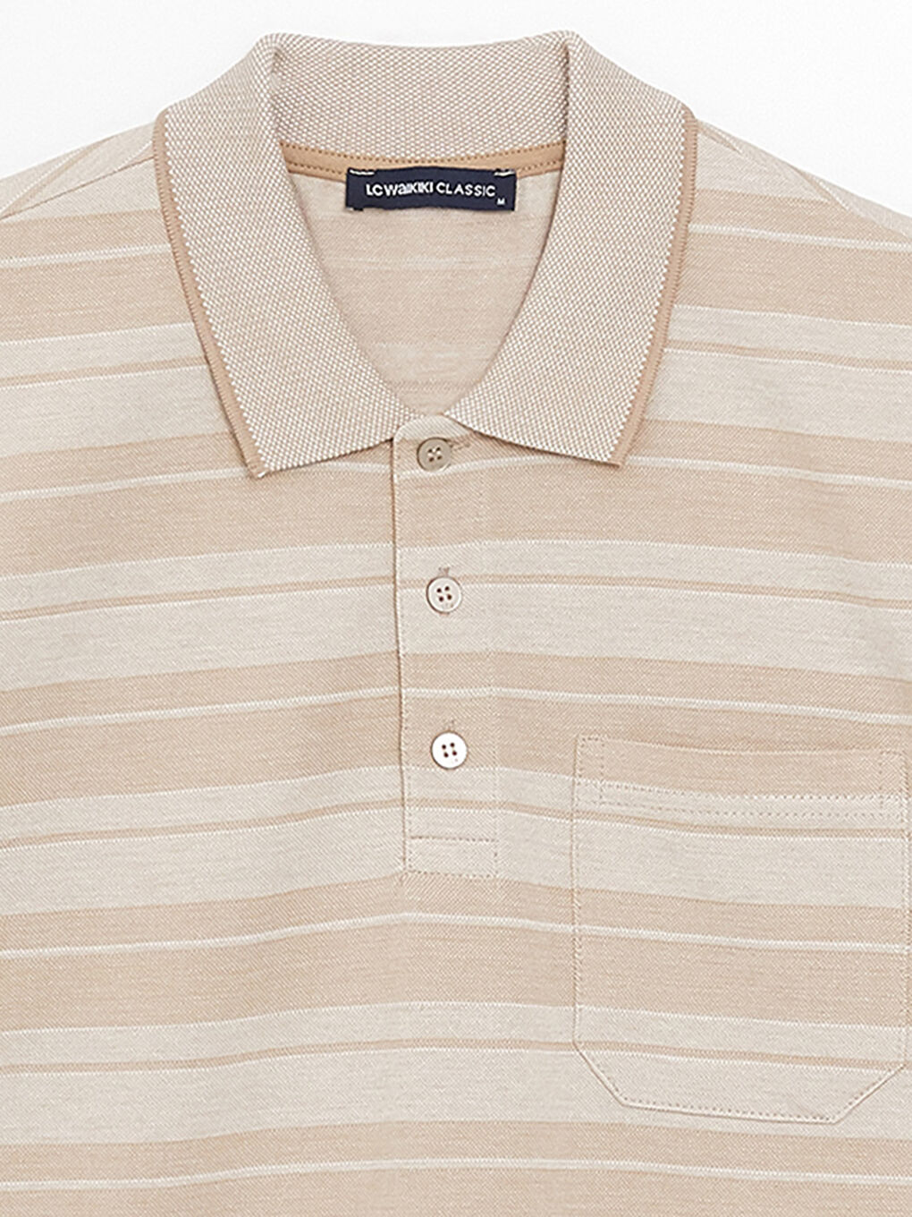 Polo Neck Short Sleeve Striped Men's T-Shirt-7