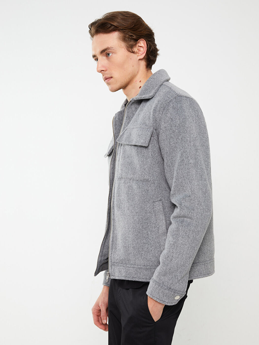 Palton Cachet Slim Fit Guler de Cămașă pentru Bărbați-1