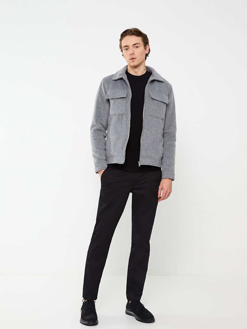 Palton Cachet Slim Fit Guler de Cămașă pentru Bărbați-2