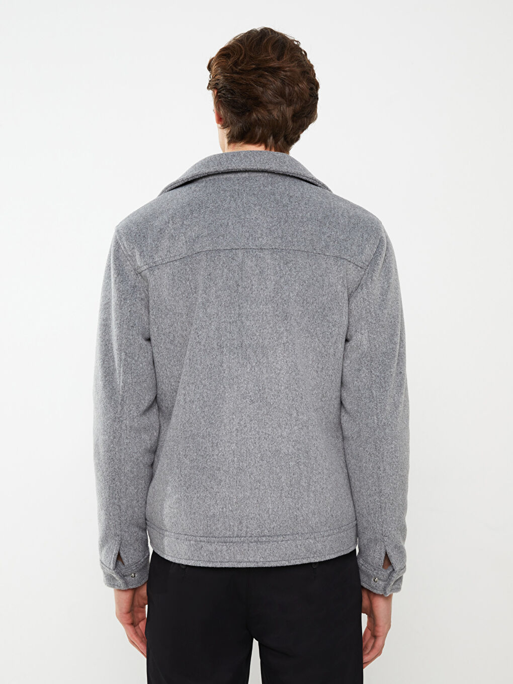 Palton Cachet Slim Fit Guler de Cămașă pentru Bărbați-4