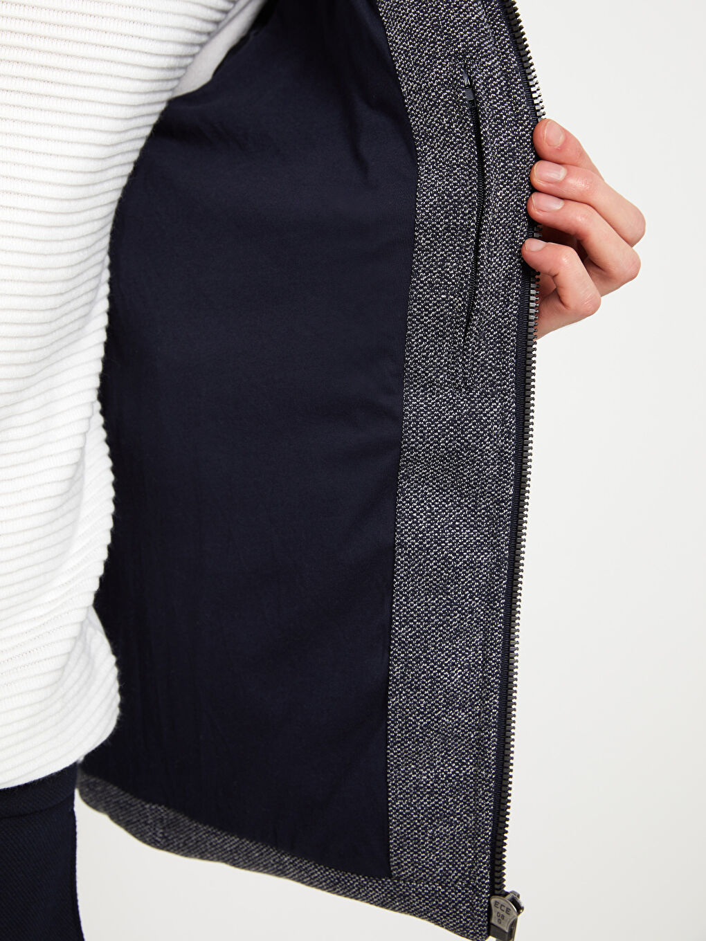 Lacivert Slim Fit Dik Yaka Erkek Şişme Mont-3