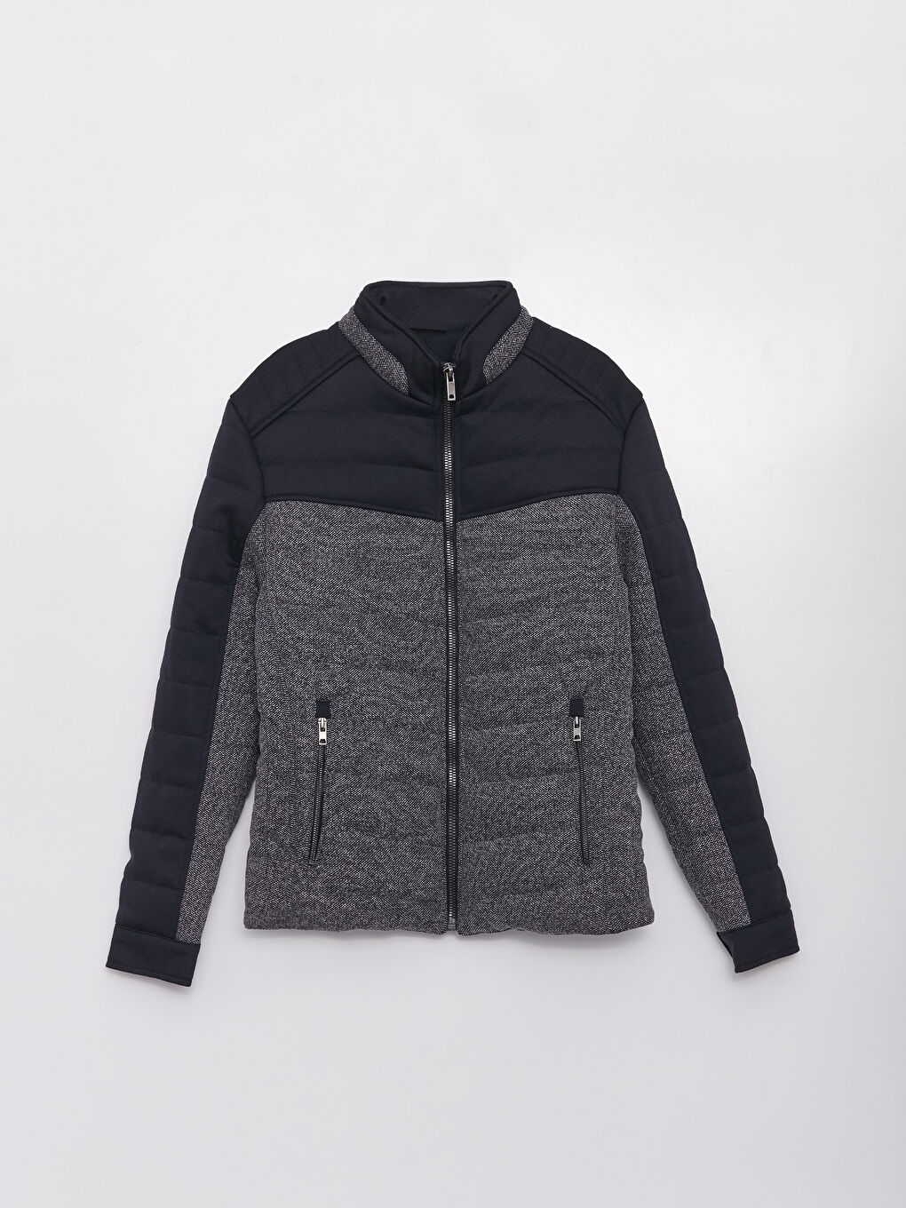 Lacivert Slim Fit Dik Yaka Erkek Şişme Mont-5