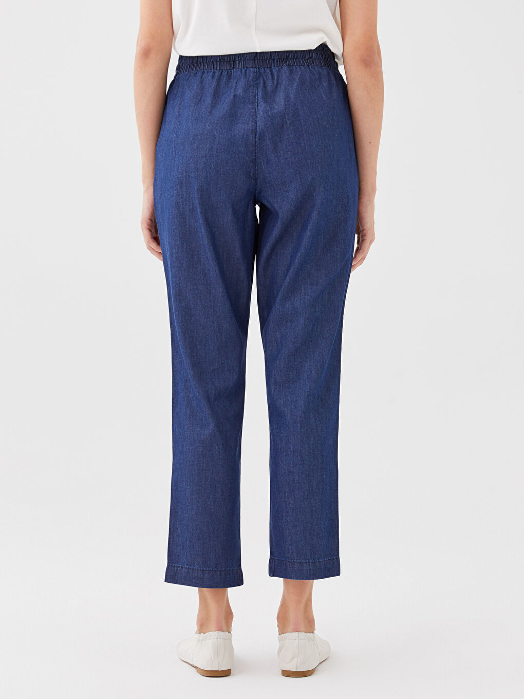 Siyah Yüksek Bel Rahat Kalıp Kadın Jean Pantolon-4