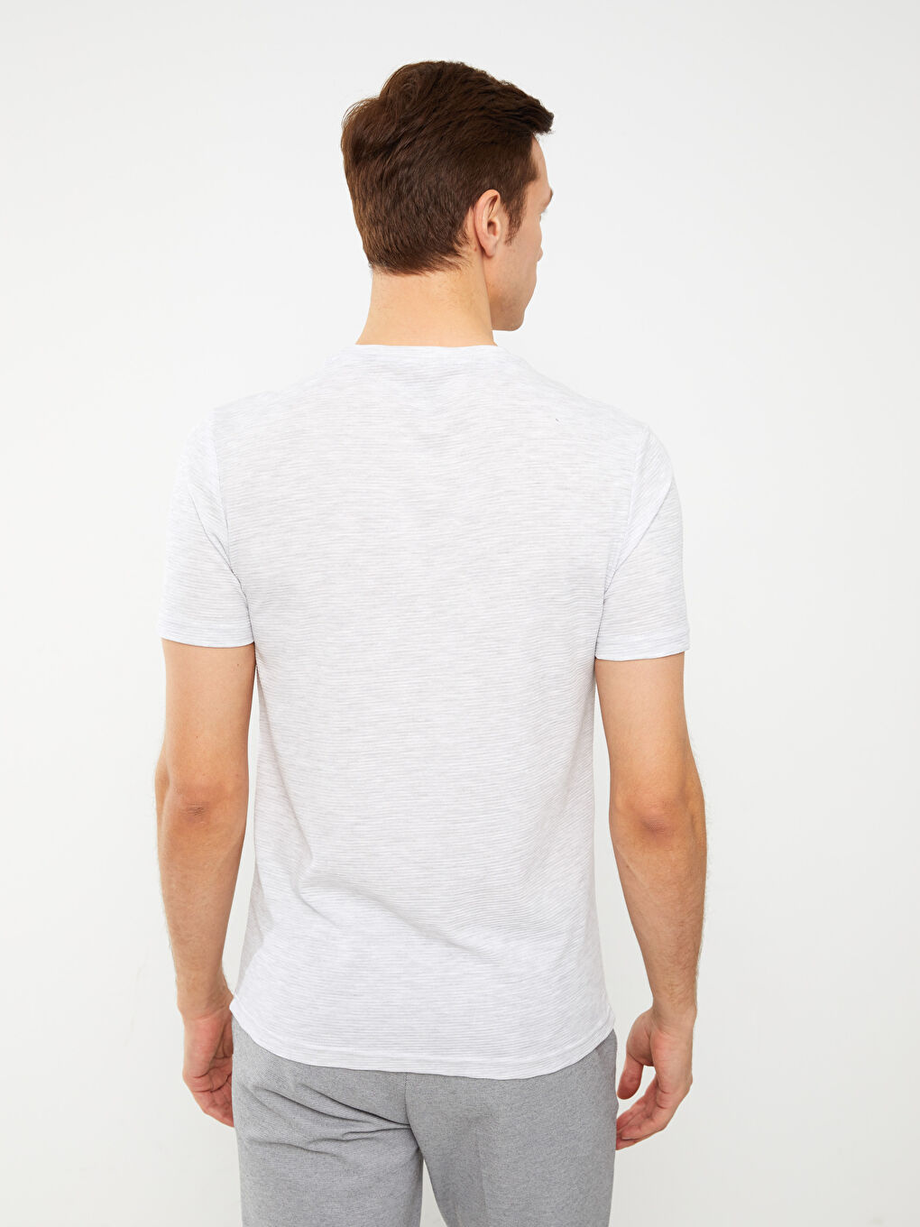 მრგვალი საყელო მოკლე სახელო მამაკაცის მაისური-4