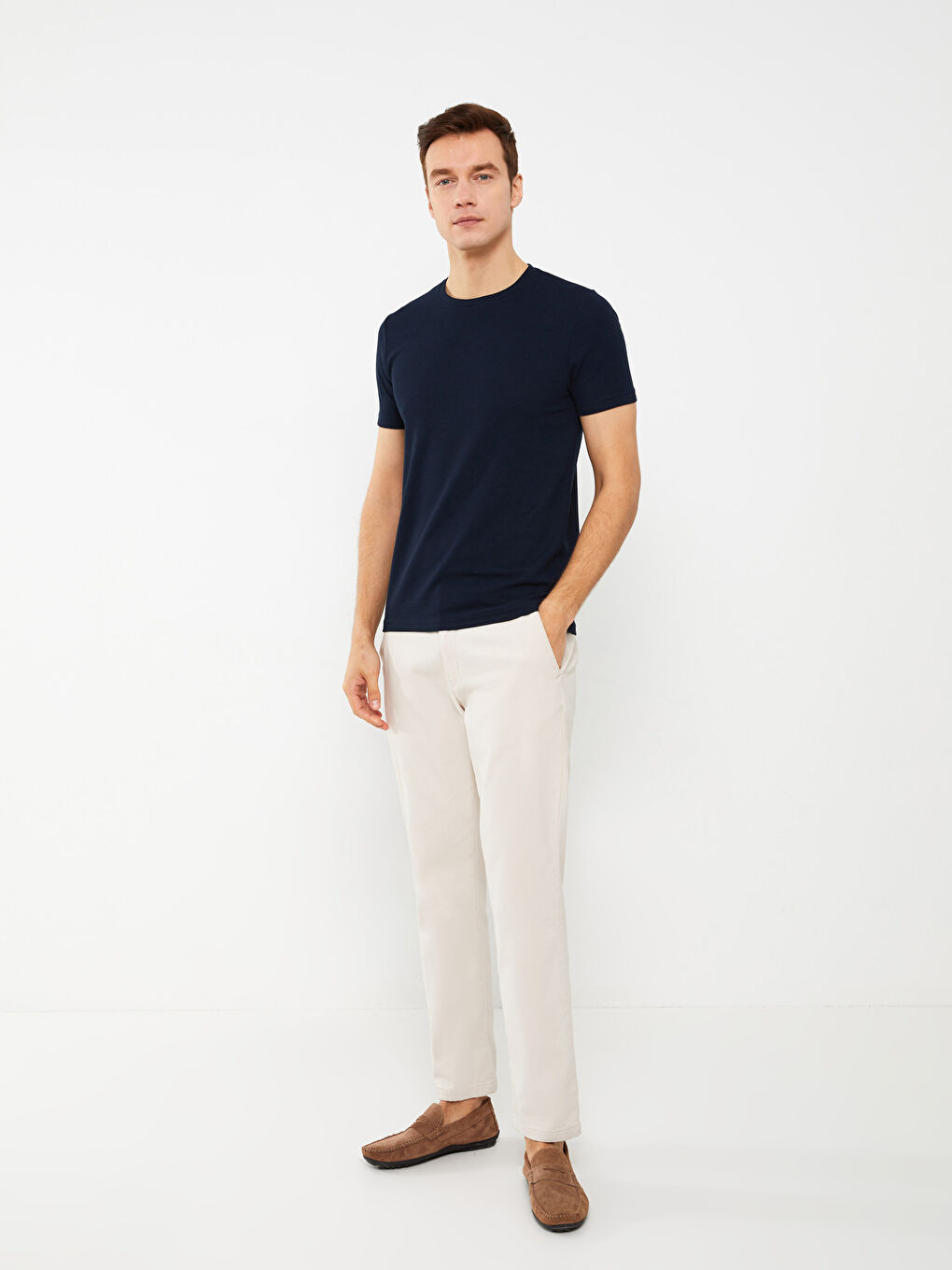 Tricou pentru Bărbați cu Mânecă Scurtă și Guler Rotund-2