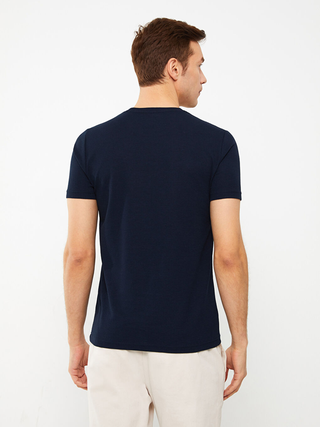 Tricou pentru Bărbați cu Mânecă Scurtă și Guler Rotund-4