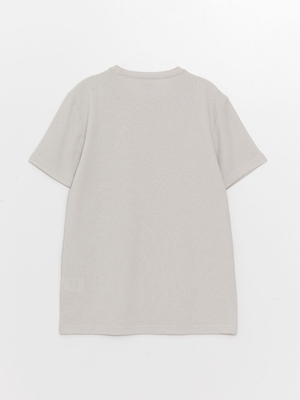 Gri Bisiklet Yaka Kısa Kollu Erkek Tişört-6