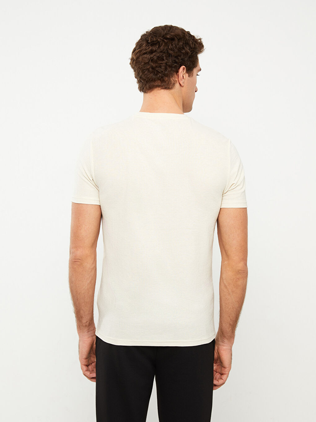 Tricou pentru Bărbați cu Mânecă Scurtă și Guler Rotund-4