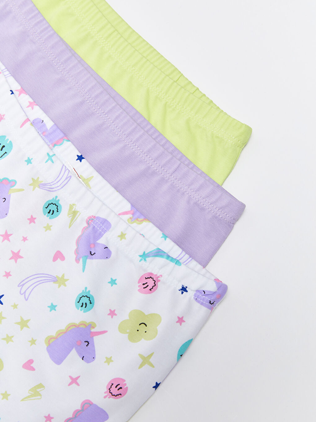 Beyaz Baskılı Kız Çocuk Boxer 3'lü-2