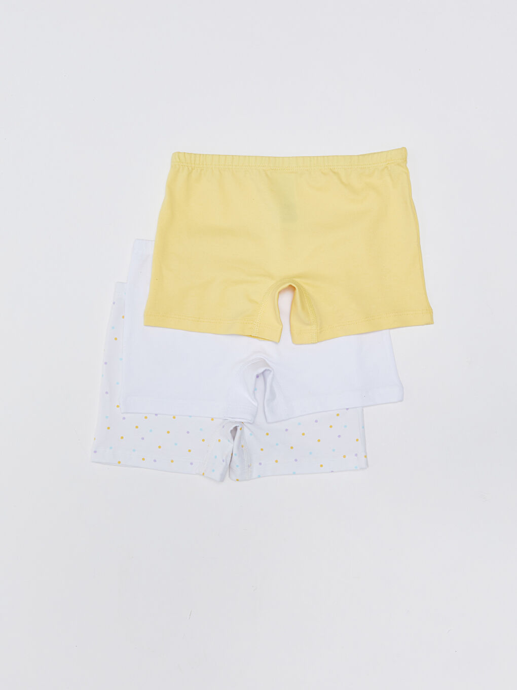 Beyaz Baskılı Kız Çocuk Boxer 3'lü-1