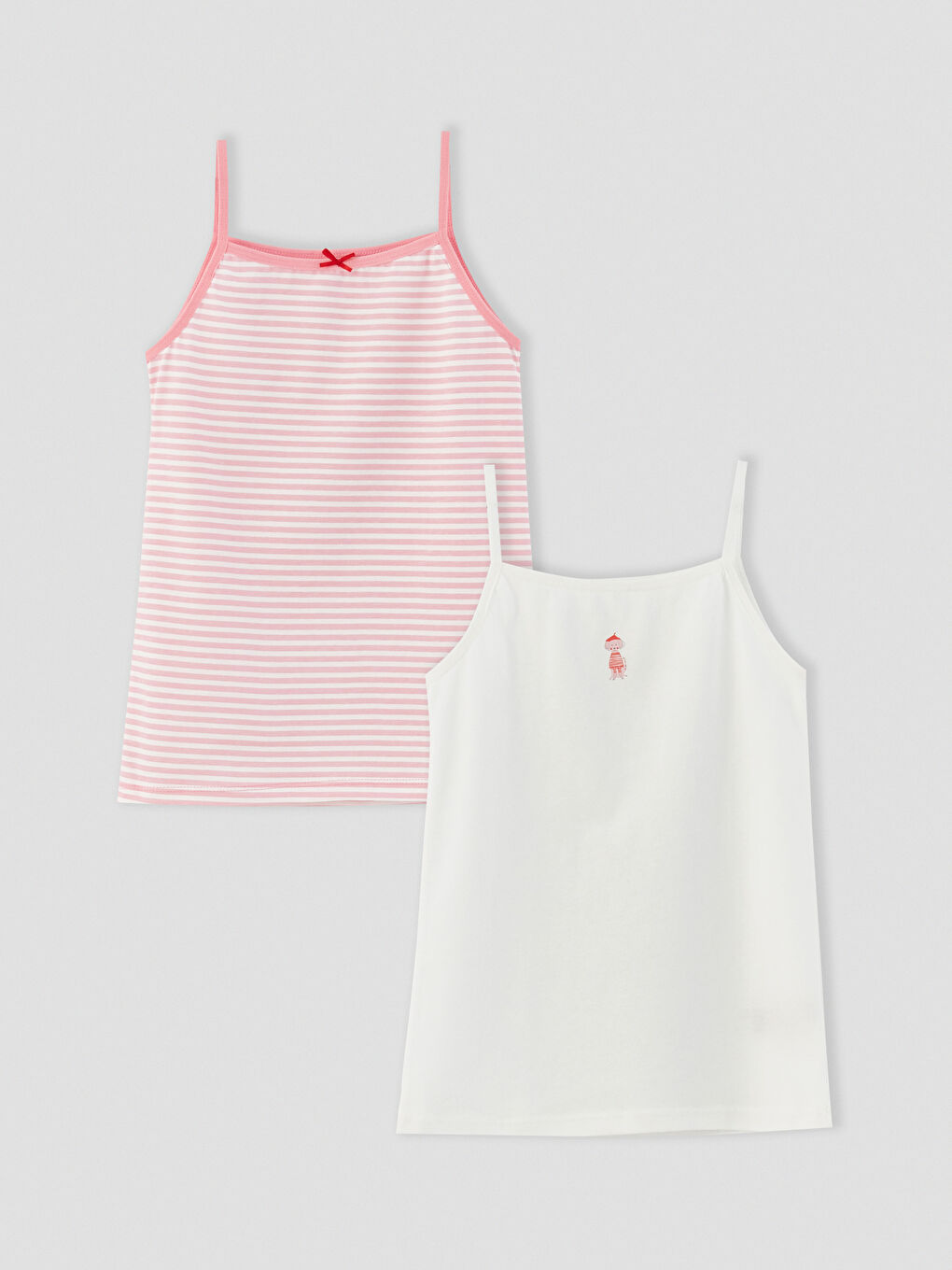 LCW Kids Weste für Mädchen mit quadratischem Kragen, Baumwolle, Träger, 2er-Pack -S31366Z4-FDU