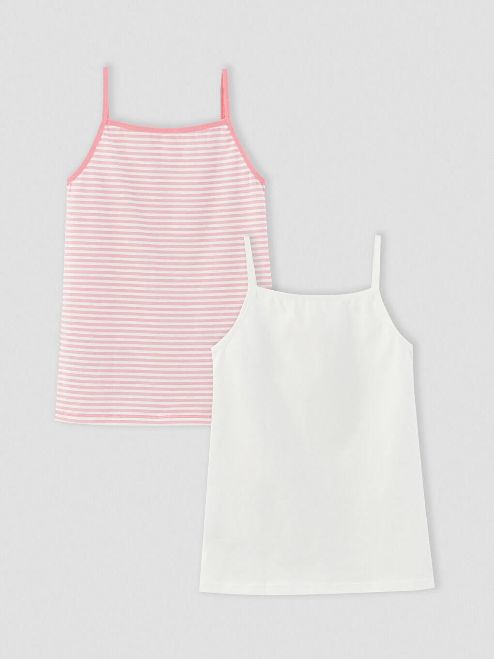 LCW Kids Weste für Mädchen mit quadratischem Kragen, Baumwolle, Träger, 2er-Pack -S31366Z4-FDU