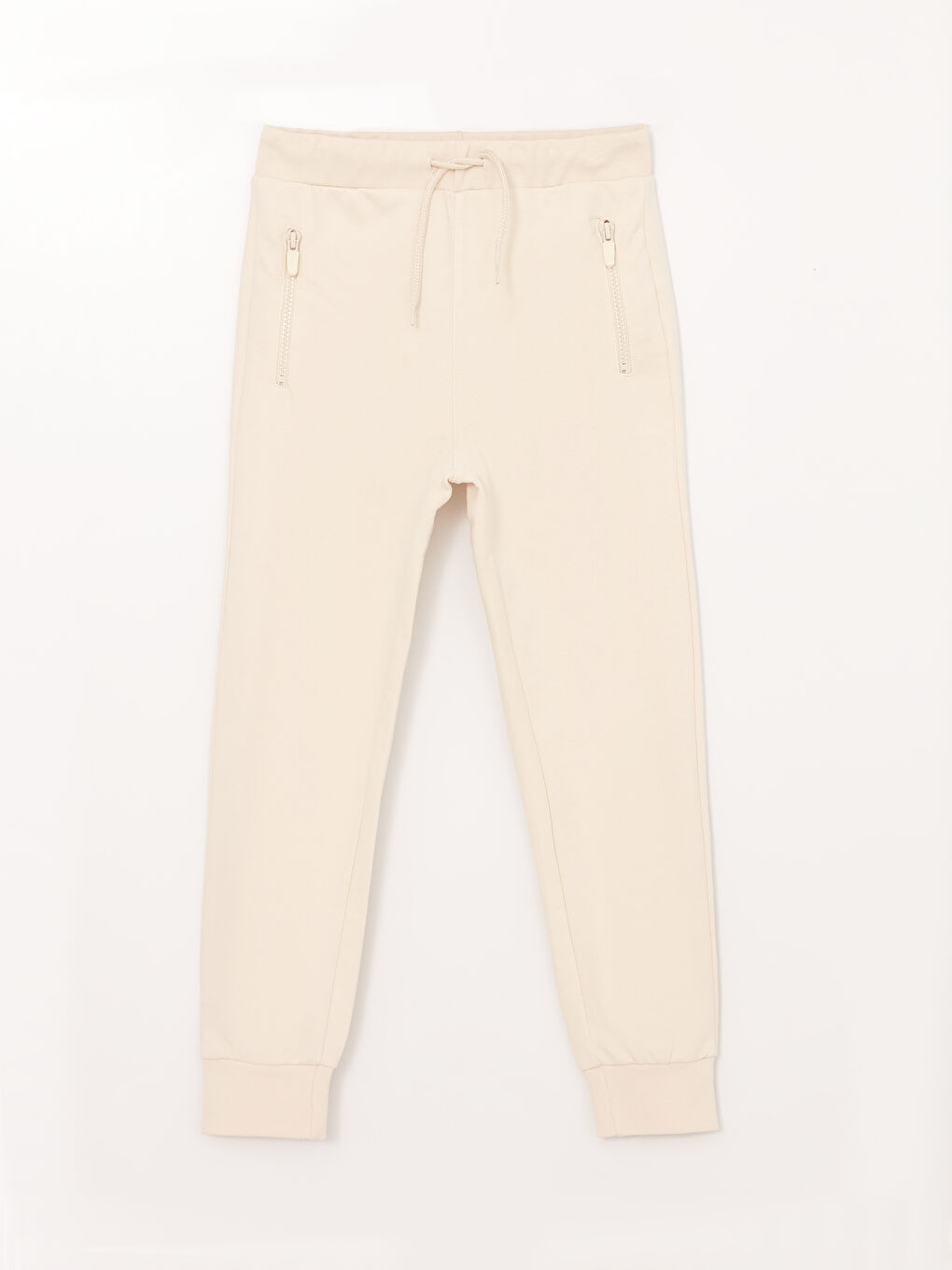 Bej Beli Lastikli Basic Erkek Çocuk Jogger Eşofman Altı