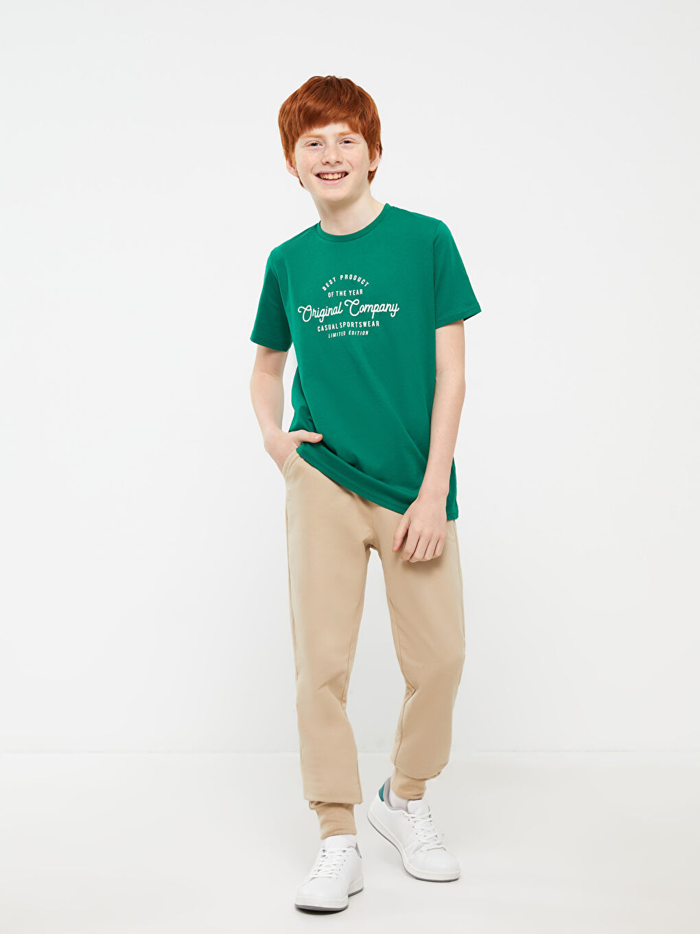 بنطلون رياضي بسيط للأولاد بخصر مرن-1