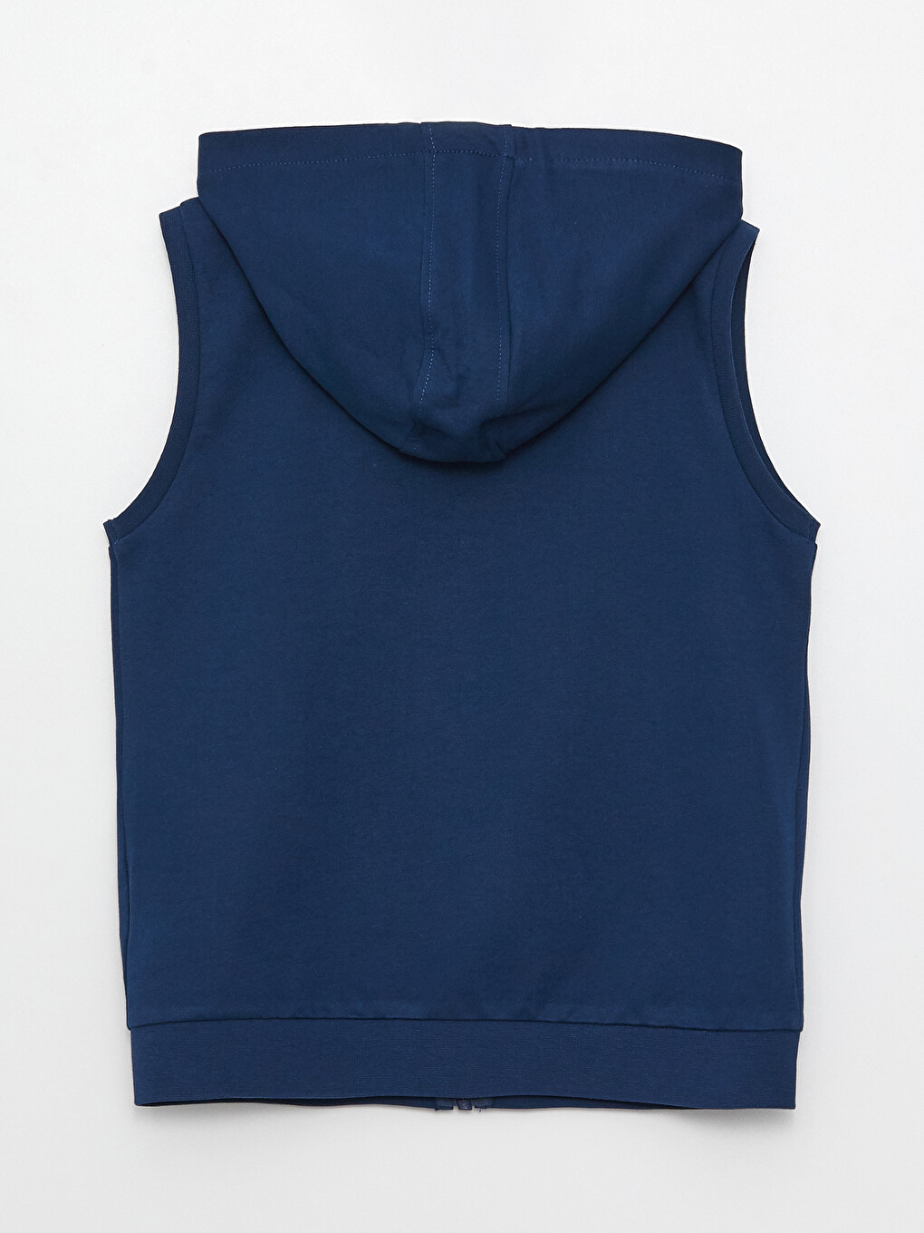 Hooded Basic Boy Zippered Vest-1