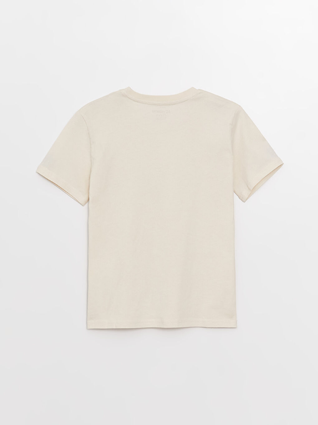 Bej Bisiklet Yaka Baskılı Kısa Kollu Erkek Çocuk Tişört-1