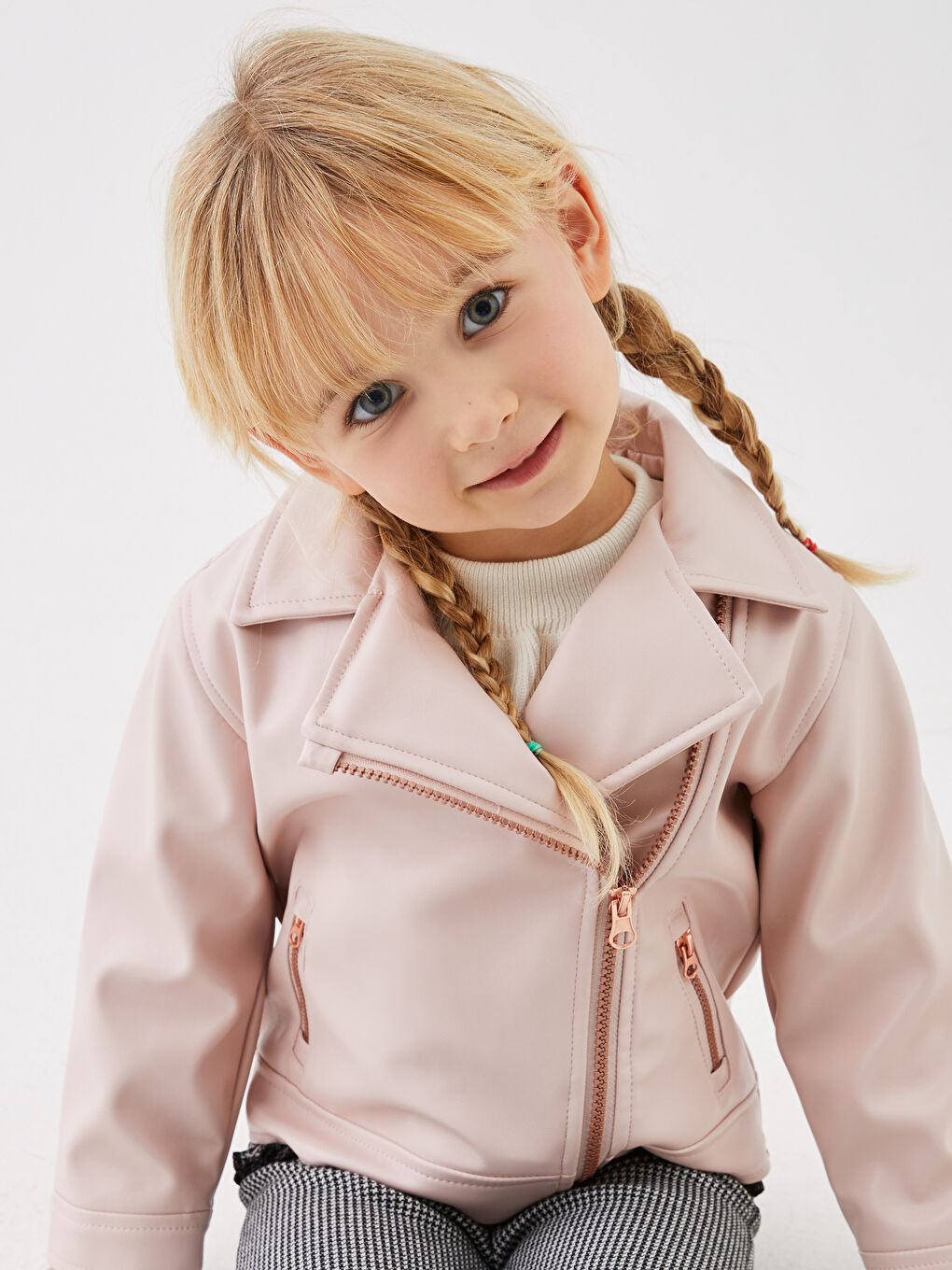 Jachetă din piele ecologică pentru bebeluși fete-2