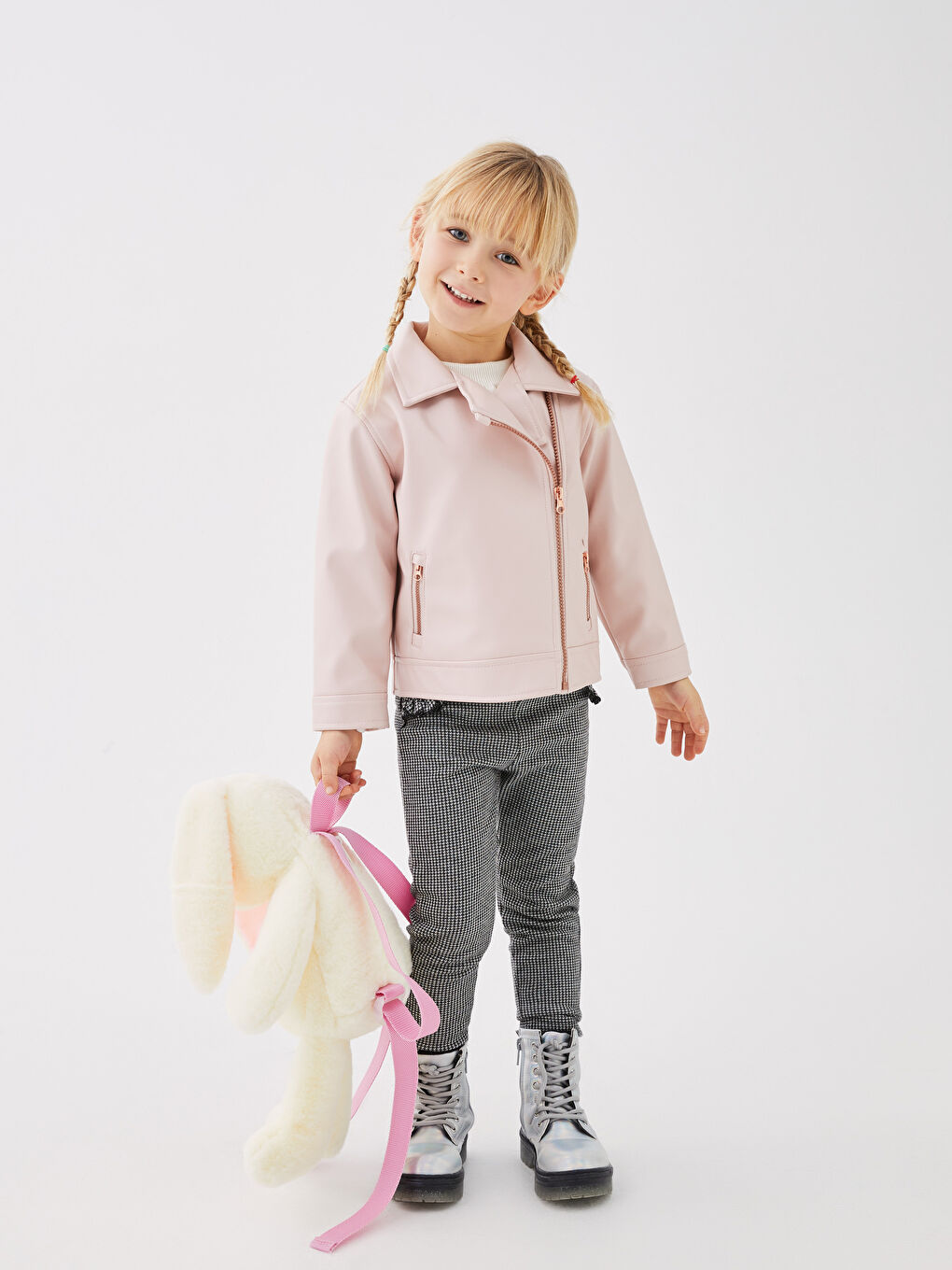 Jachetă din piele ecologică pentru bebeluși fete-3