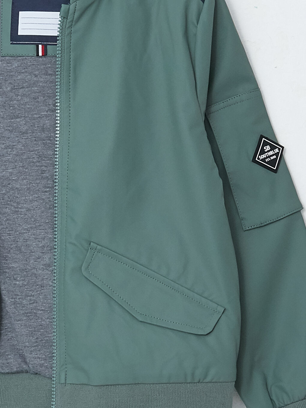 Yeşil Kapüşonlu Basic Erkek Çocuk Mont-2