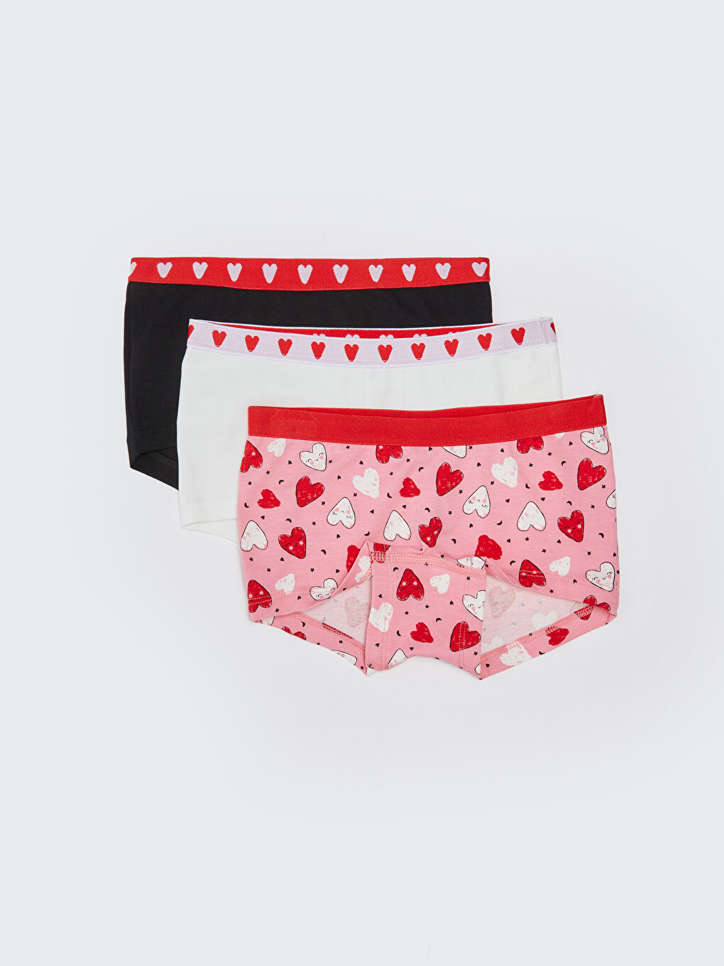 Комплект из 3-х трусов боксеров с принтом для девочек