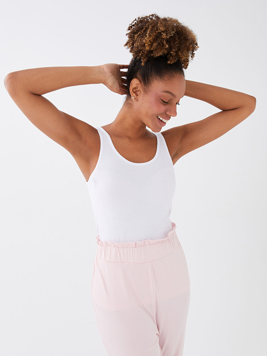U Neck Plain Strappy Women's Tank Top -S31445Z8-FFB