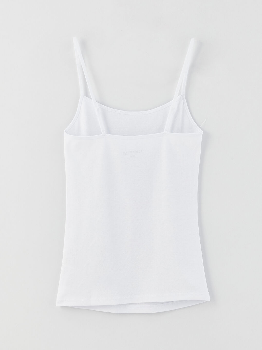 Beyaz U Yaka Düz İp Askılı Kadın Atlet-6