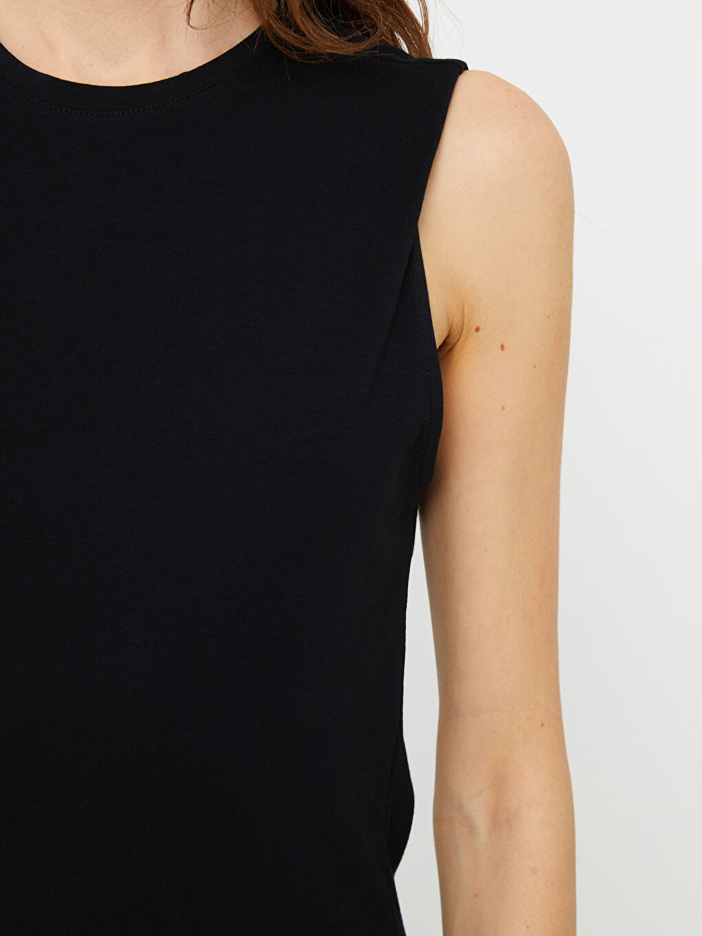 Débardeur Uni à Col Rond pour Femmes-2