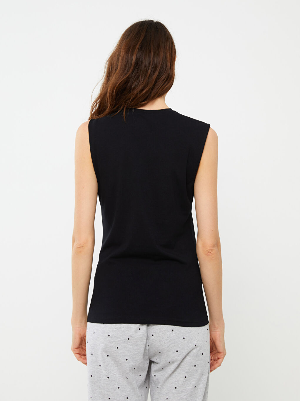 Débardeur Uni à Col Rond pour Femmes-4