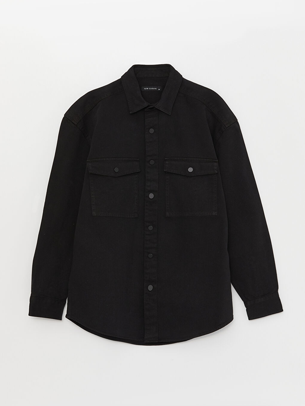 Relaxed Fit Long Sleeve Twill Men's Shirt Jacket -S31459Z8-RQL