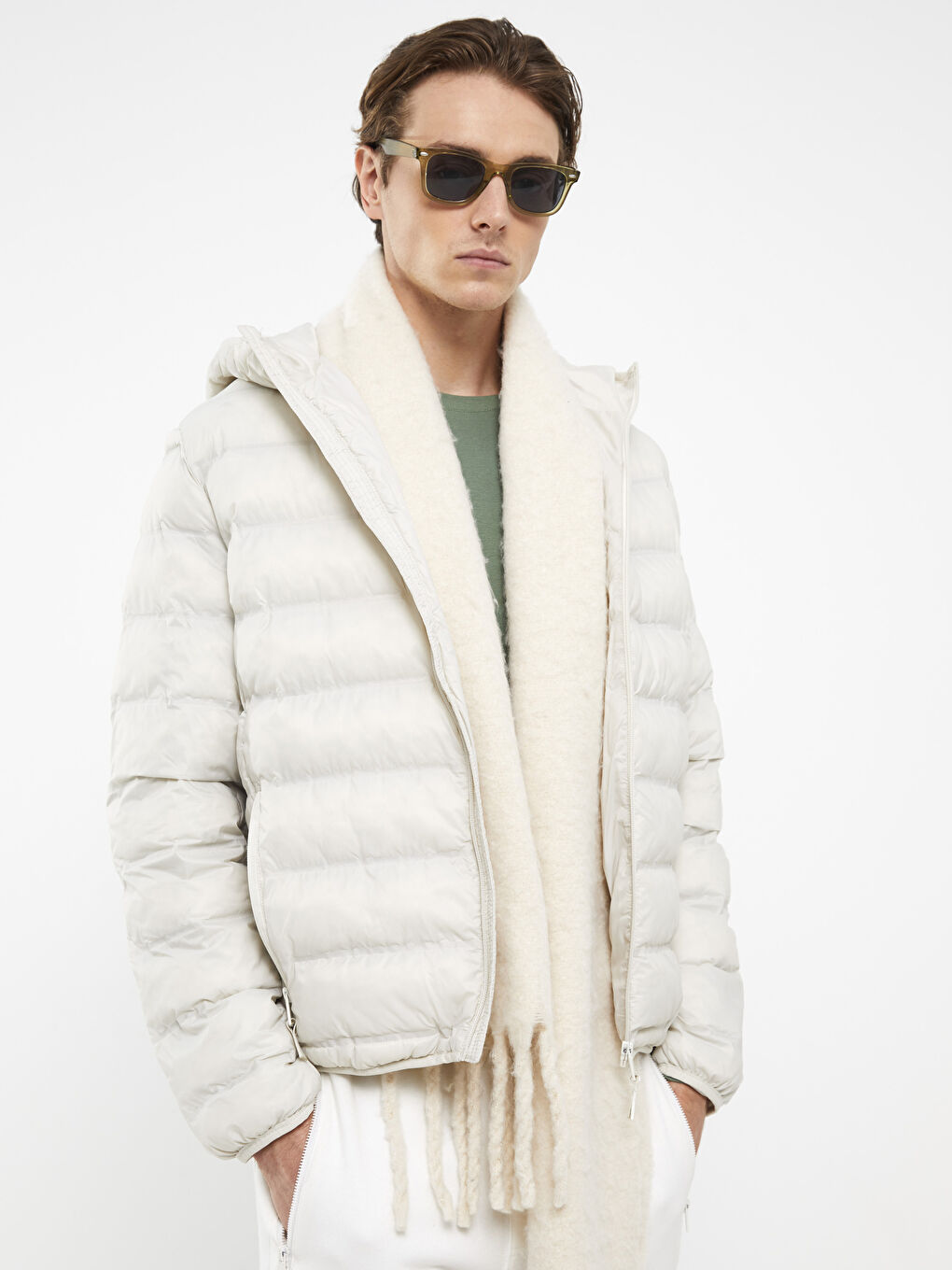 Standard Fit Hooded Men's Puffer Coat -S31461Z8-FYS