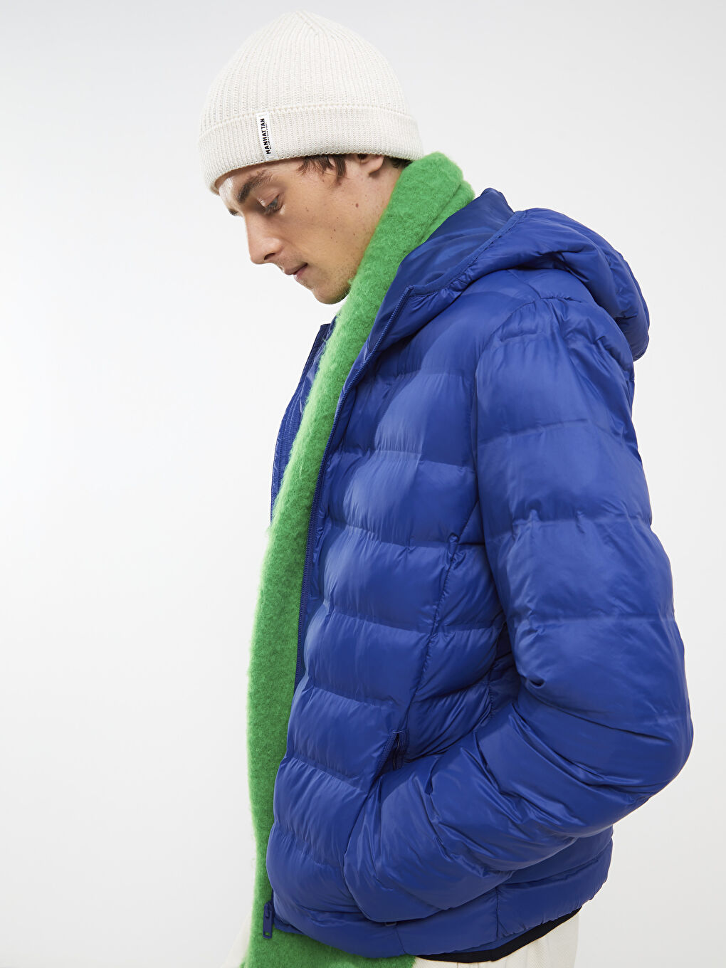 LCW Casual بالطو منتفخ بفتحة عادية بكابوش للرجال -S31461Z8-HRS