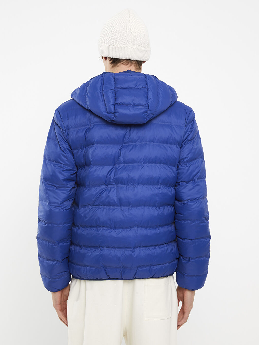 LCW Casual بالطو منتفخ بفتحة عادية بكابوش للرجال -S31461Z8-HRS