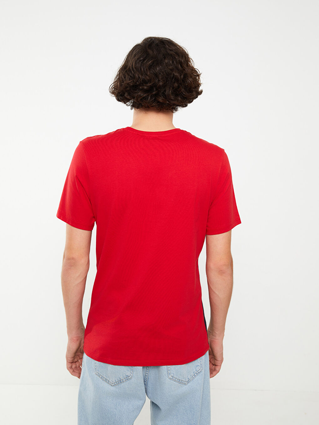 Tricou pentru Bărbați cu Guler Rotund, Mânecă Scurtă, Bloc de Culoare, Jerseu-4