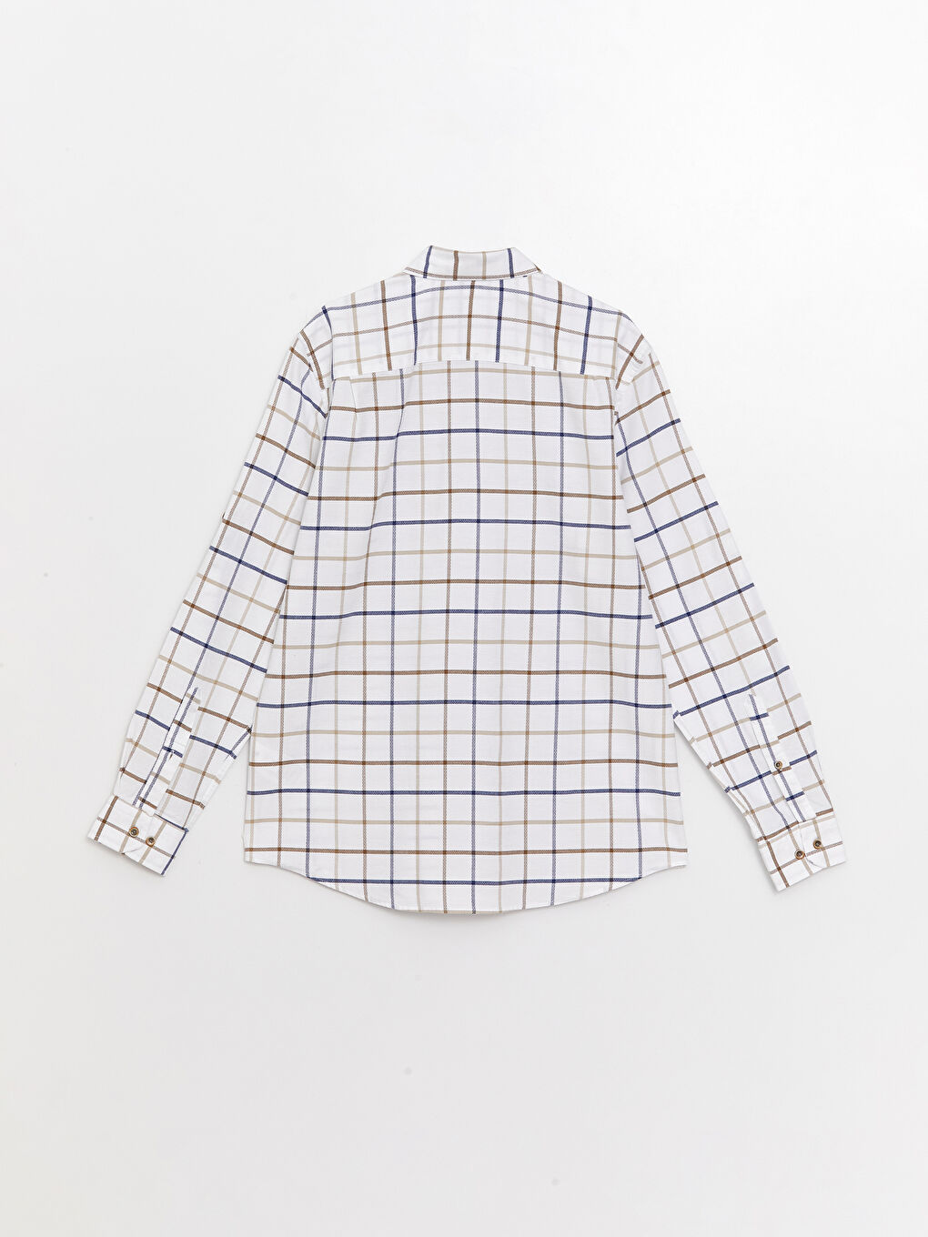 Reguläre Passform Langarm Karo Dobby-Gewebe Herrenhemd-8