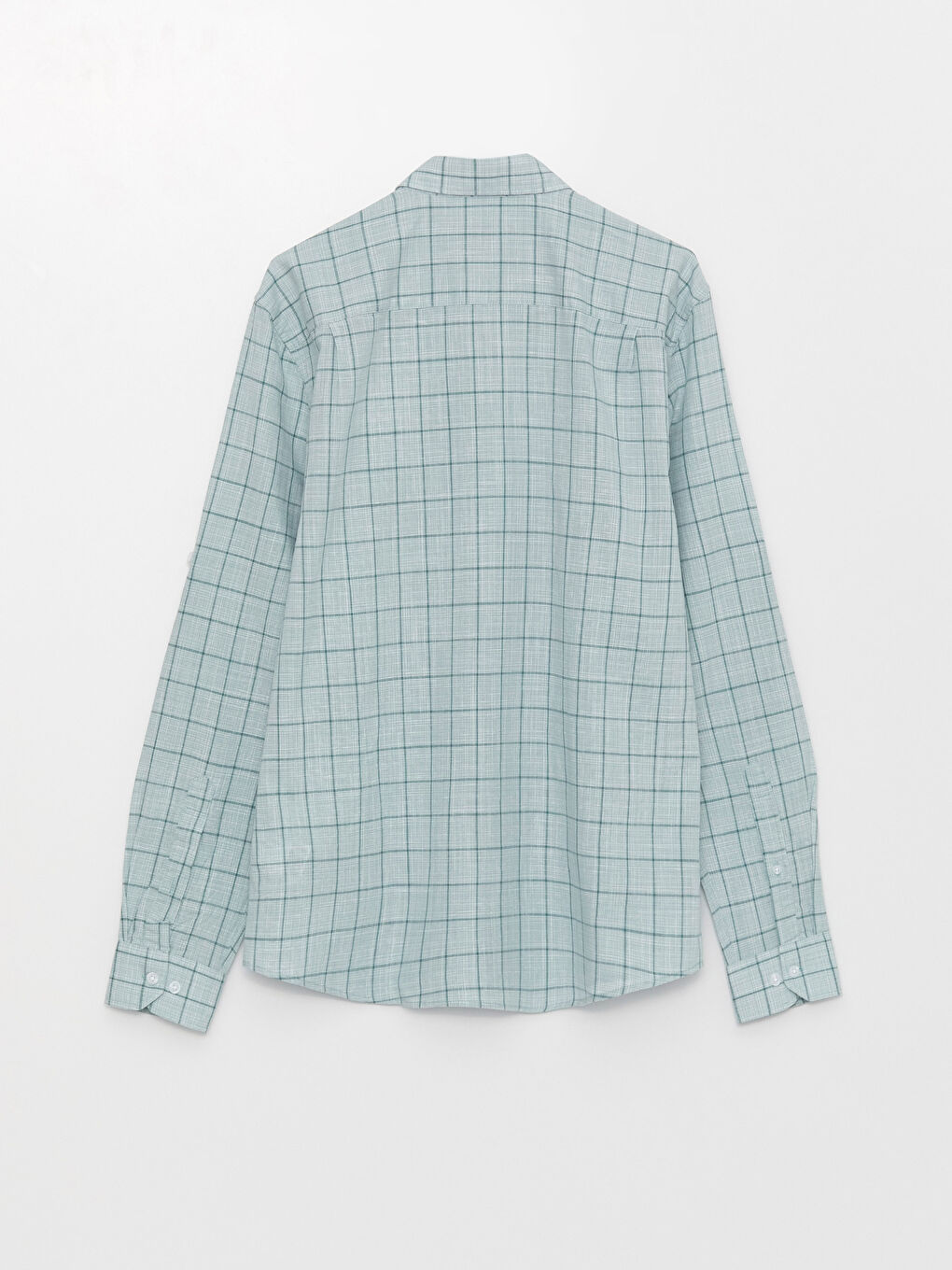 Рубашка Мужская Поплиновая Клетчатая Стандартного Кроя С Длинным Рукавом-6