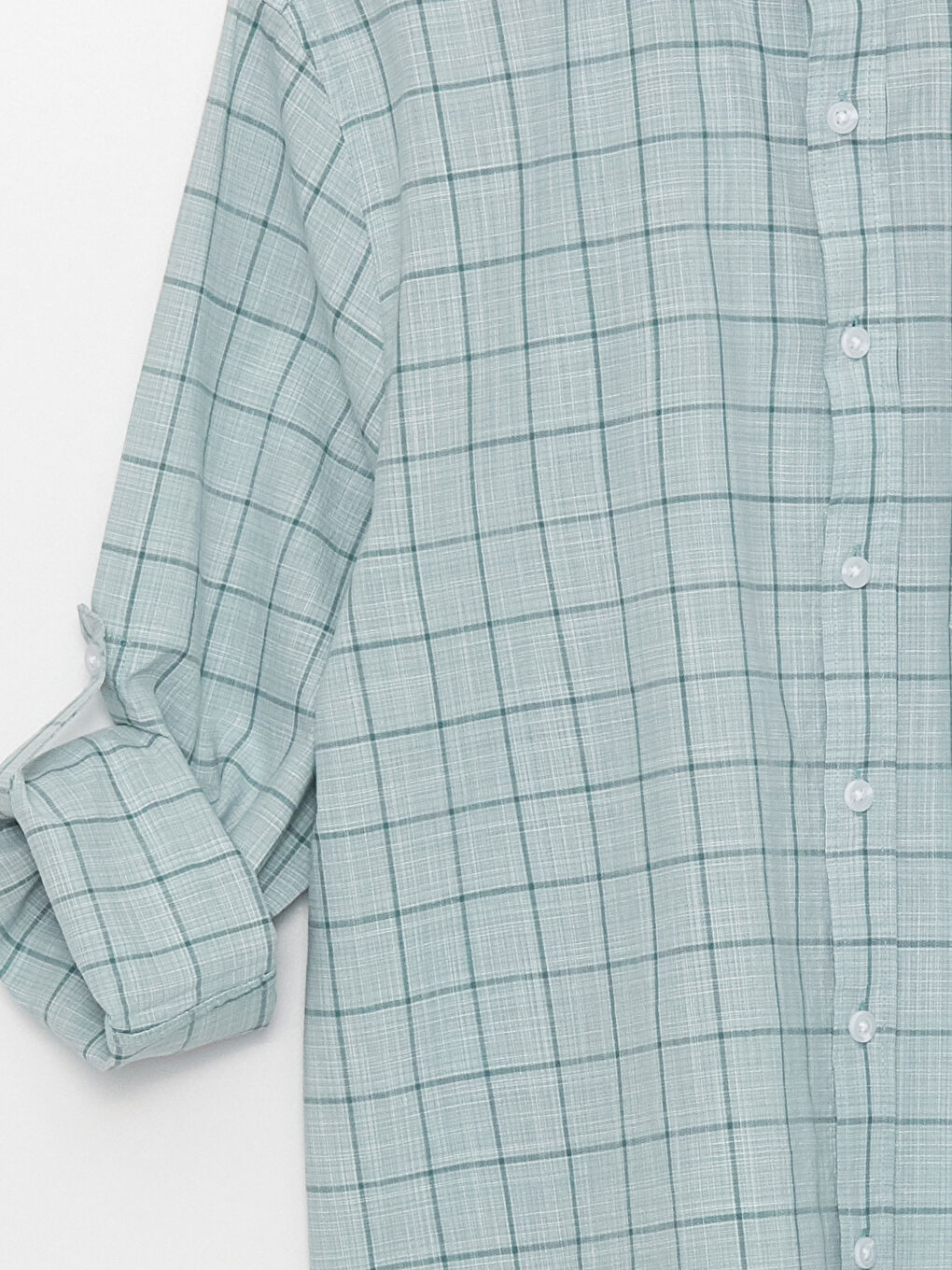 Рубашка Мужская Поплиновая Клетчатая Стандартного Кроя С Длинным Рукавом-7