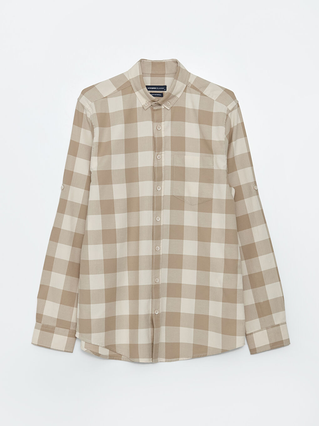 Regular Fit Long Sleeve Plaid Dobby Fabric Men's Shirt -S31473Z8-LKQ