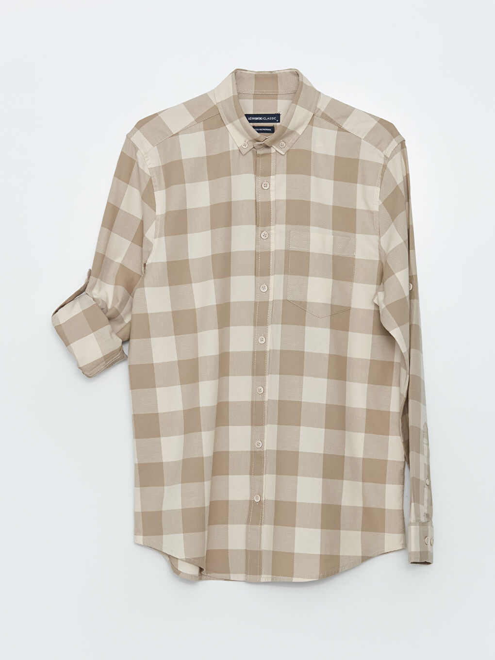 Regular Fit Long Sleeve Plaid Dobby Fabric Men's Shirt -S31473Z8-LKQ