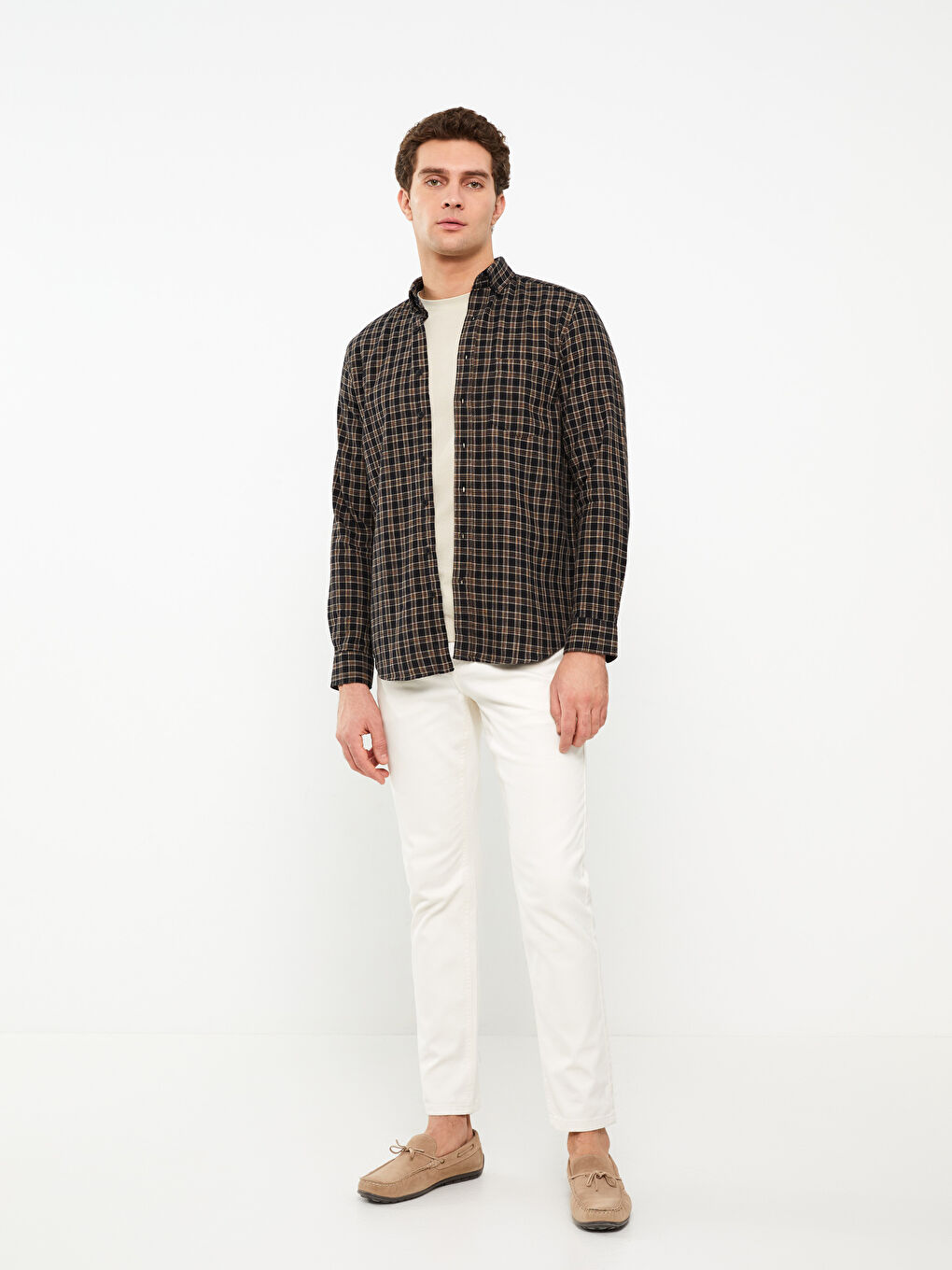 LCWAIKIKI Classic Chemise Popeline Écossais Manches Longues Régulier pour Hommes -S31478Z8-LKX