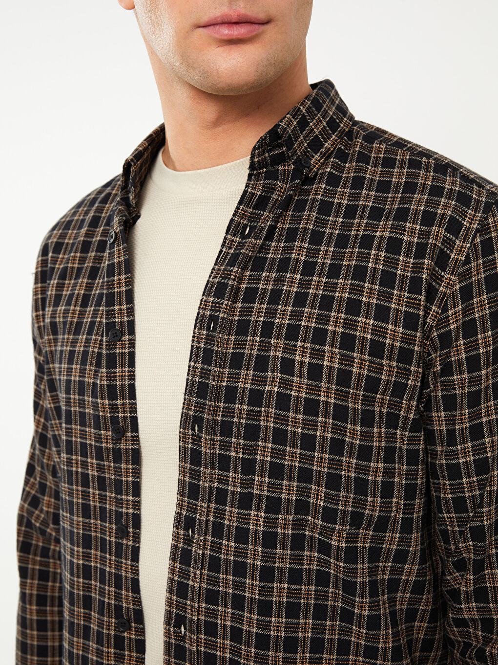 LCWAIKIKI Classic Chemise Popeline Écossais Manches Longues Régulier pour Hommes -S31478Z8-LKX
