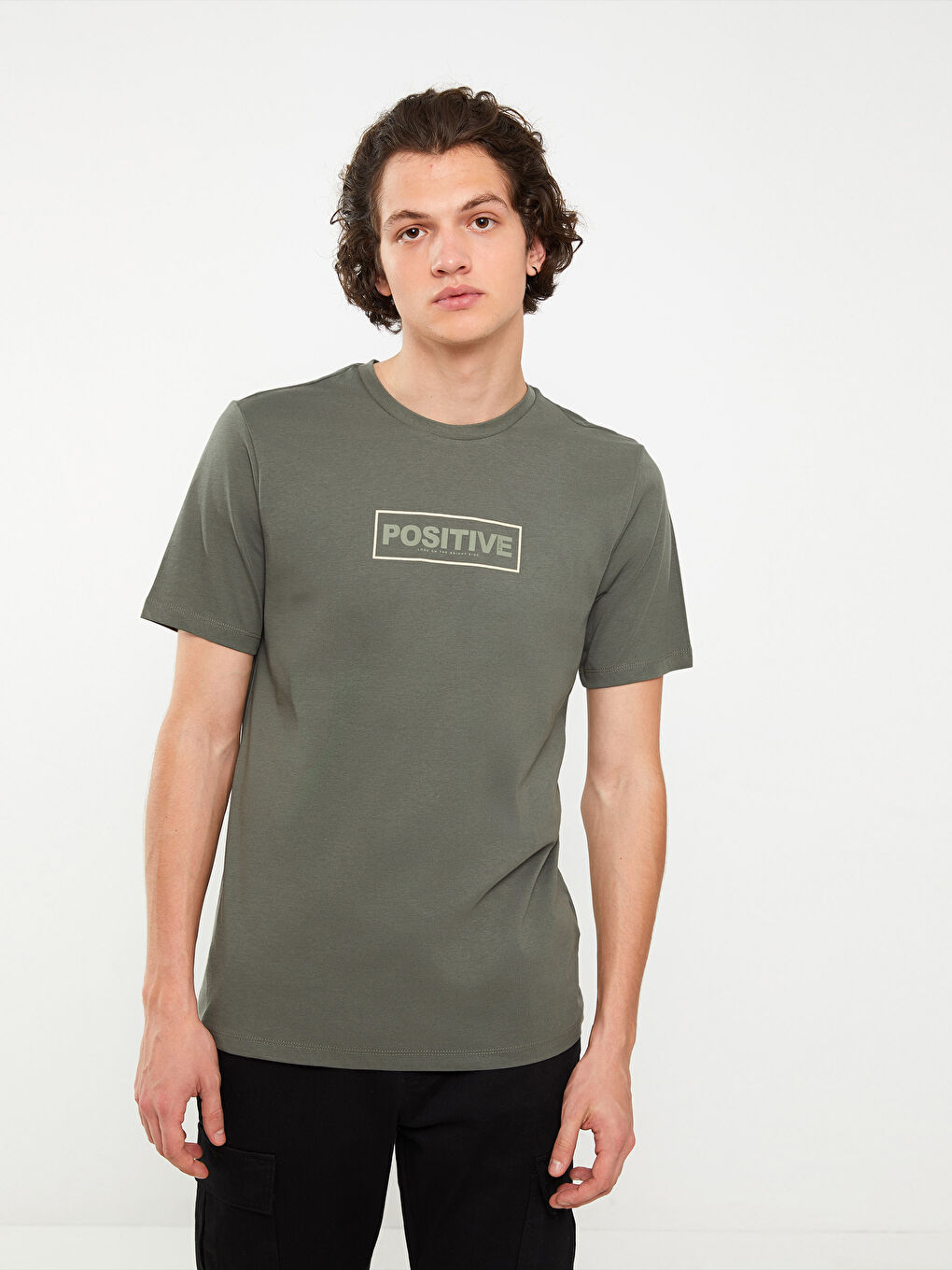 Crew Neck Short Sleeve Printed Combed Cotton Men's T-shirt-1