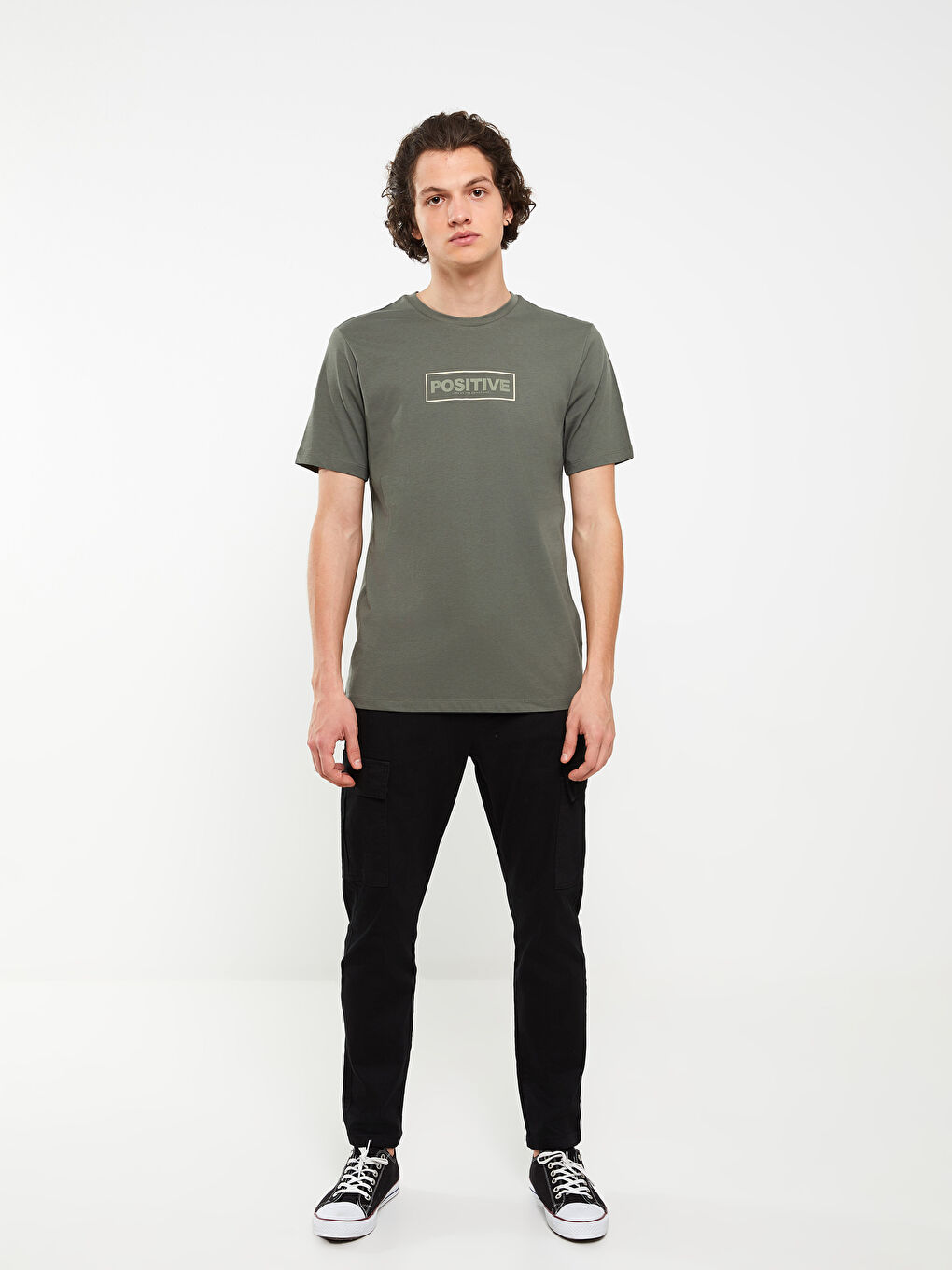 Crew Neck Short Sleeve Printed Combed Cotton Men's T-shirt-2