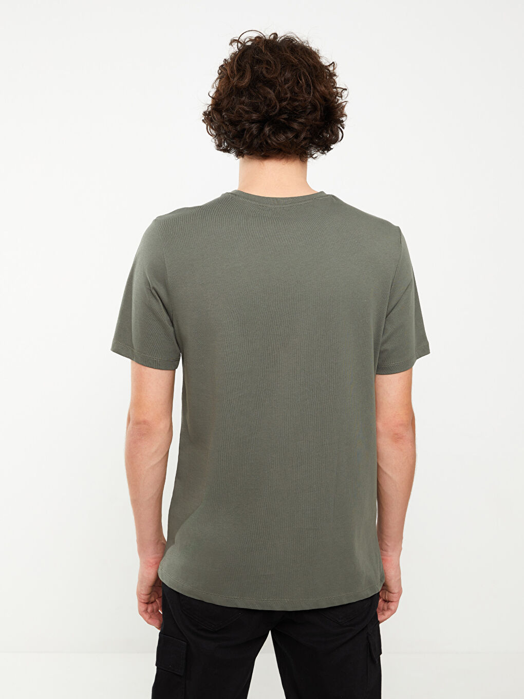 Crew Neck Short Sleeve Printed Combed Cotton Men's T-shirt-4