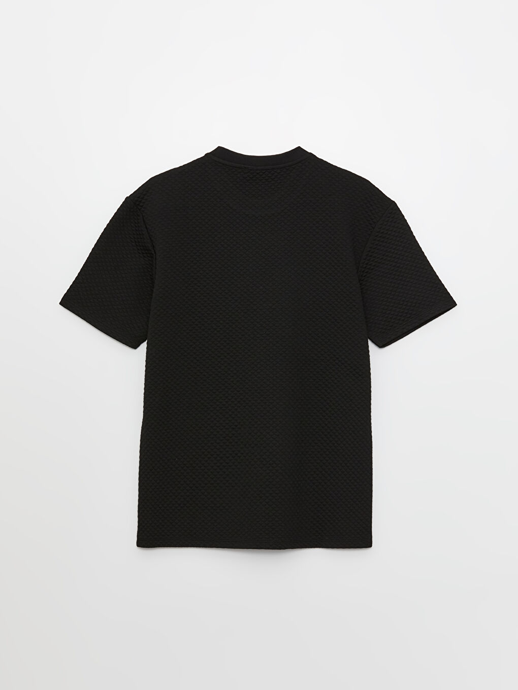 Siyah Bisiklet Yaka Kısa Kollu Erkek Tişört-6