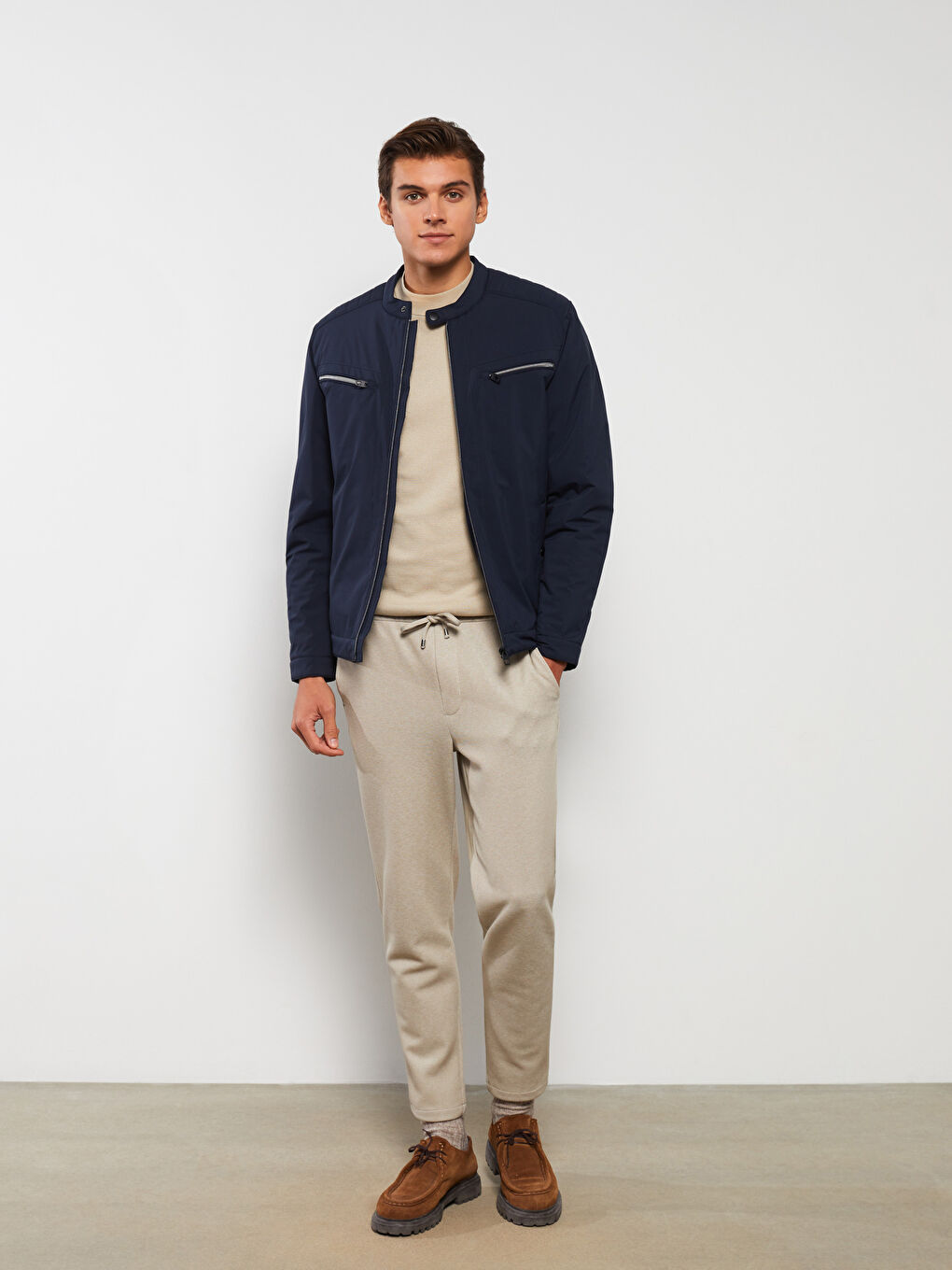 LCW Vision Slim Fit Biker Neck Men's Coat -S31496Z8-RFG
