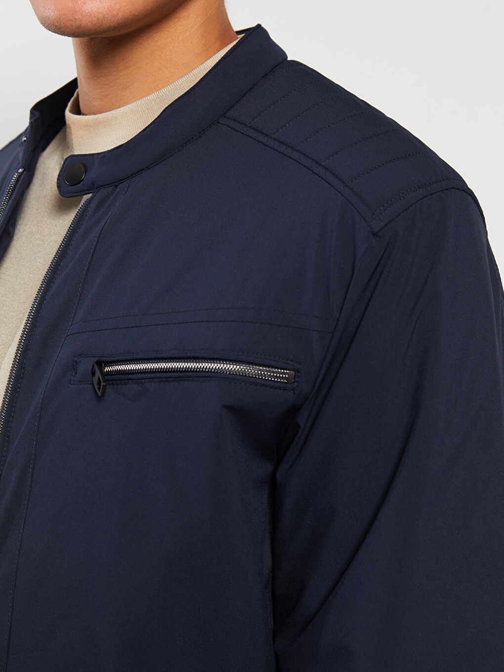 LCW Vision Slim Fit Biker Neck Men's Coat -S31496Z8-RFG